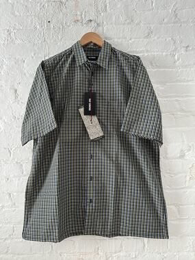 Raf Simons Checkered 'RS Labs' Short Sleeve Button Up Shirt